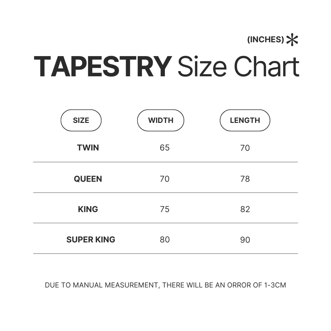 Tapestry Size Chart - Apex Legends Merch