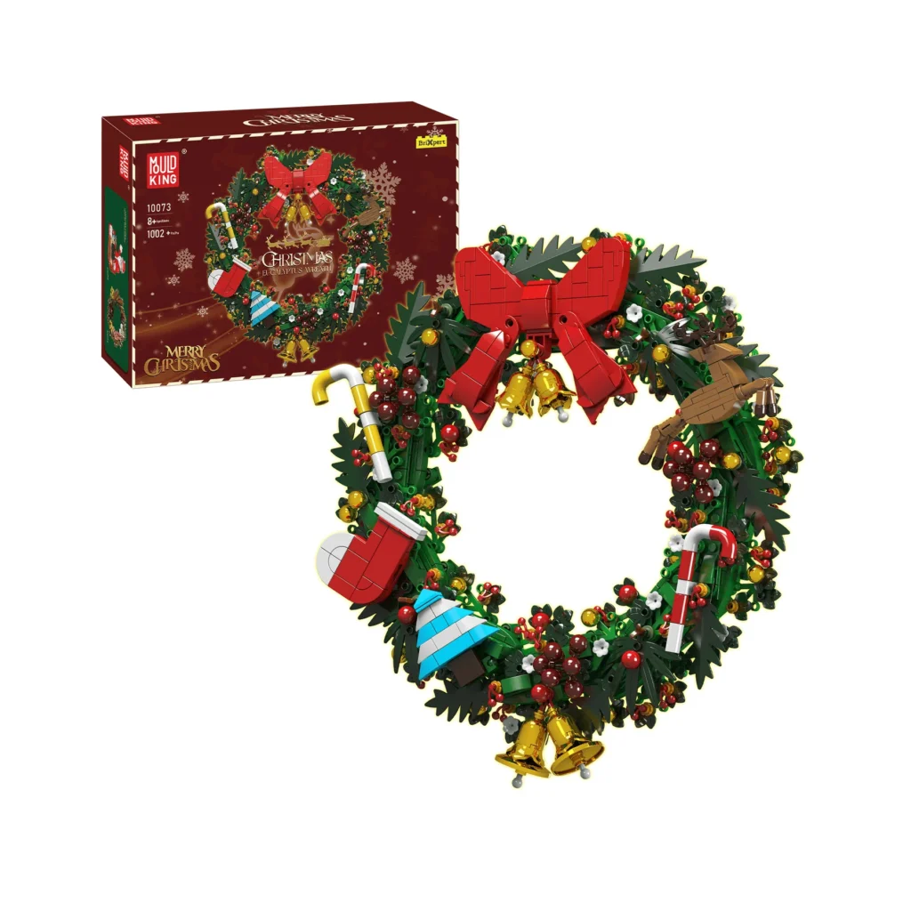 MOULD KING 10073 with 1002 Pieces Christmas Eucalyptus Wreath Building Blocks